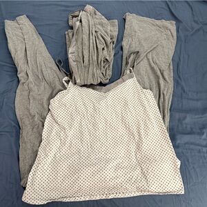 Motherhood Maternity Gray and White Polka Dot Nursing 3 Piece Set Size XXL